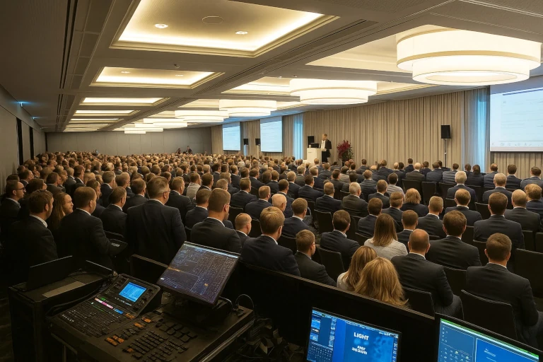 Konferenz-Setup mit Leinwand